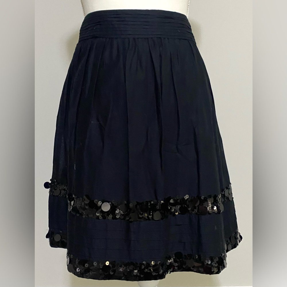 Ann Taylor Loft 14P Black Skirt Sequins Vintage Whimsigoth Fall Retro Feminine